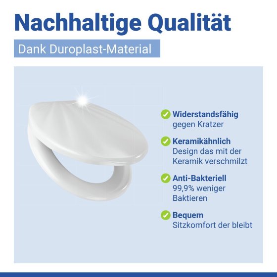 WC Sitz Mod. Muschel, Toilettendeckel mit Absenkautomatik 