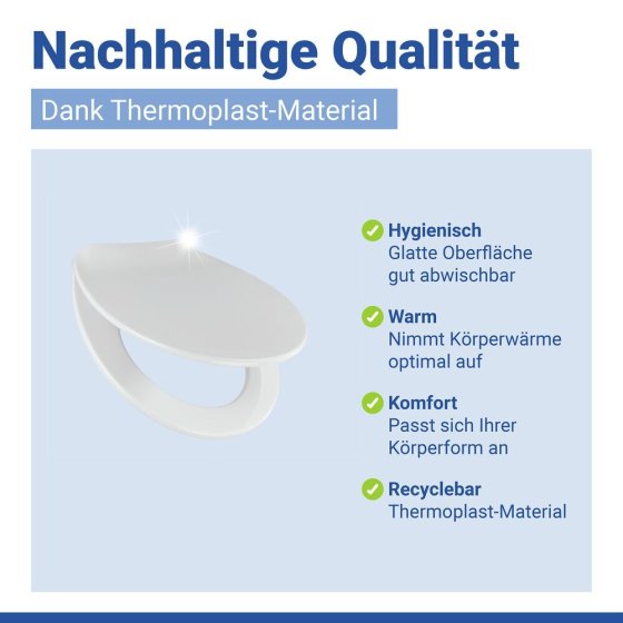 WC Sitz Mod. Kos Weiß, Toilettendeckel mit Absenkautomatik 