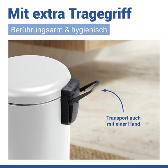 Kosmetik Treteimer Mod. Leman Weiß 5L, mit herausnehmbarem Einsatz 