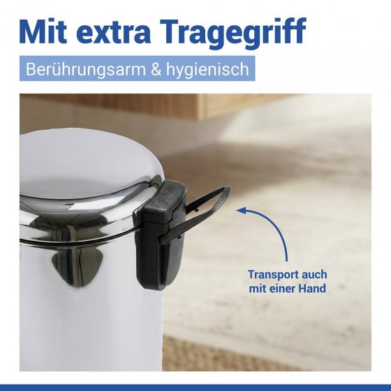 Kosmetik Treteimer Mod. Leman Edelstahl Glänzend 5L, mit herausnehmbarem Einsatz 