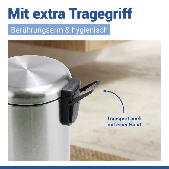 Kosmetik Treteimer Mod. Leman Edelstahl Matt 5L, mit herausnehmbarem Einsatz 