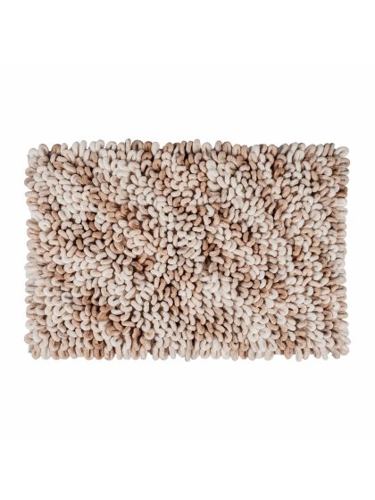 Badteppich Mod. Lerici Weiß-Beige, 60 x 90 cm, rutschfest und schnelltrocknend 