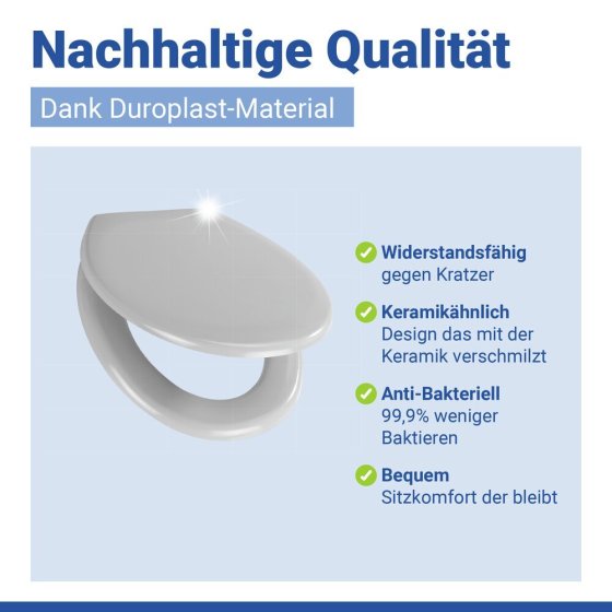 WC Sitz Mod. Ottana Weiß, Toilettendeckel mit Absenkautomatik 
