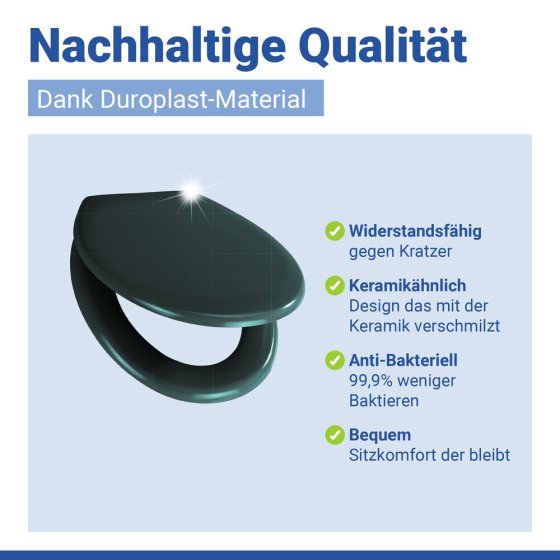 WC Sitz Mod. Ottana Dunkelgrau, Toilettendeckel mit Absenkautomatik 