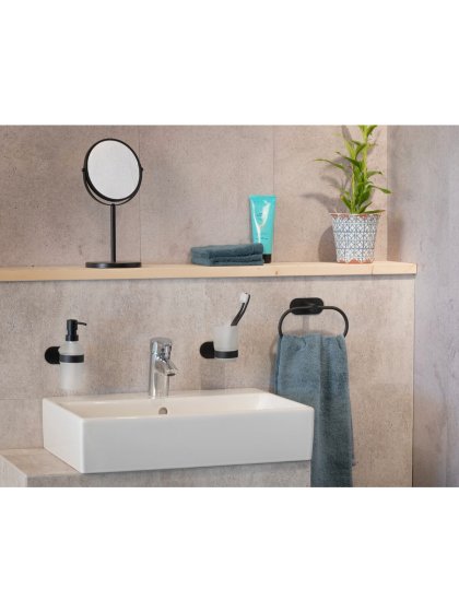 Turbo-Loc® Zahnputzbecherhalter Mod. Orea Uno Black, Befestigen ohne bohren 