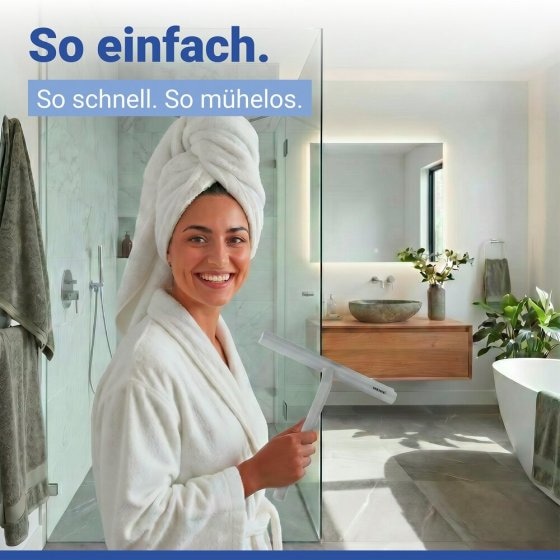 Badezimmerwischer Silikon Mod. Mola Grau, Edelstahl ummantelt mit Silikon 
