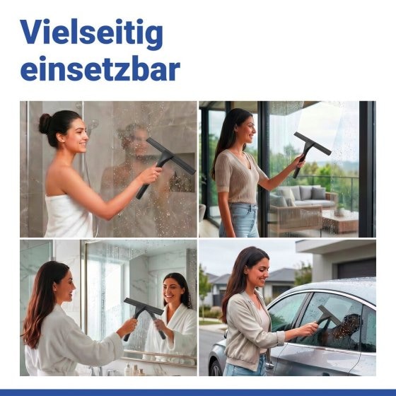 Mod. Vacuum-Loc® Duschabzieher Schwarz, Befestigen ohne bohren 