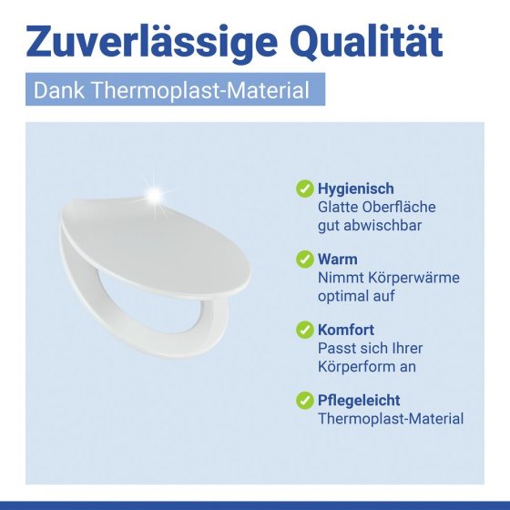 WC Sitz Mod. Kos Weiß, Toilettendeckel mit Absenkautomatik 