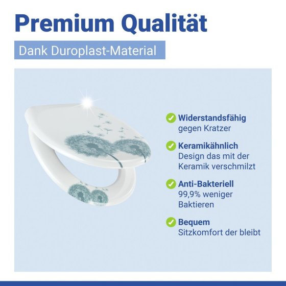 WC Sitz Mod. Astera, Toilettendeckel mit Motiv und Absenkautomatik 