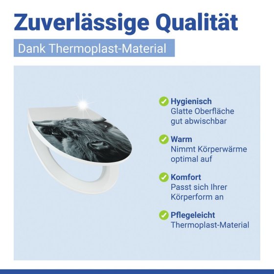 WC Sitz Mod. Yak, Toilettendeckel mit Absenkautomatik und Motiv 