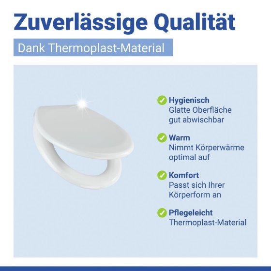 WC Sitz Mod. Ios Weiß, stabiler Toilettensitz mit Absenkautomatik 