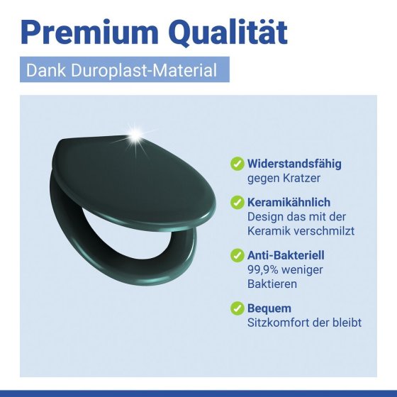 WC Sitz Mod. Ottana Dunkelgrau, Toilettendeckel mit Absenkautomatik 
