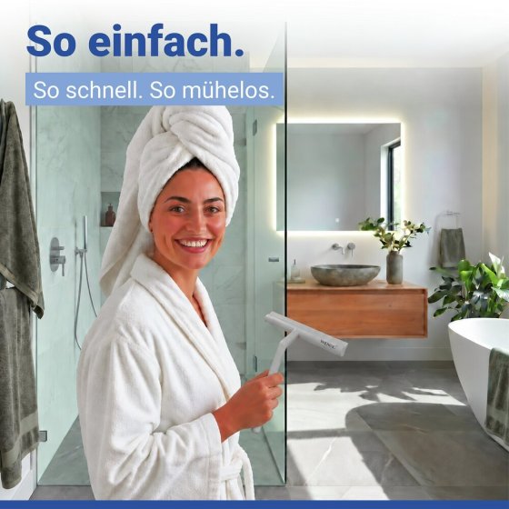Duschabzieher Mod. Mola Grau, aus Edelstahl, ummantelt mit Silikon 