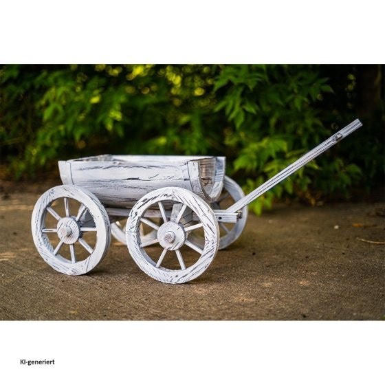 Holzhandwagen Weiß Rustikal Sommerset 