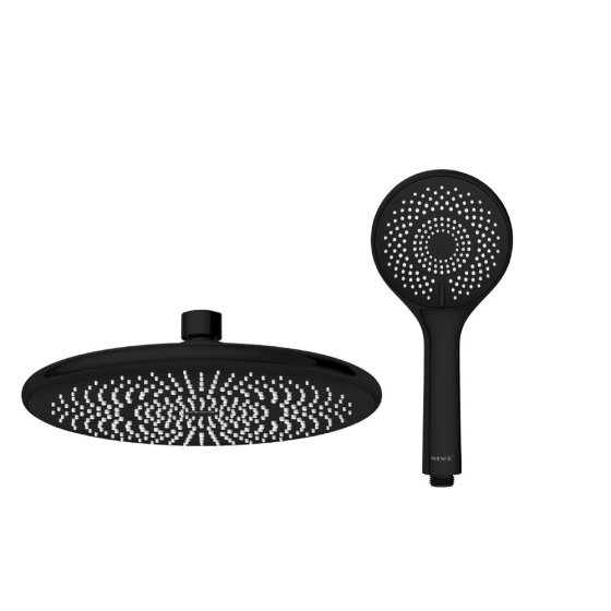 Duschsystem Watersaving Schwarz, bis zu 40 % Wasserersparnis 
