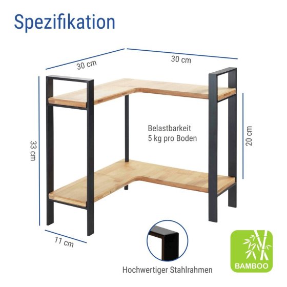 Küchen-Eckregal Mod. Lou, 2 Etagen, 2 Etagen 