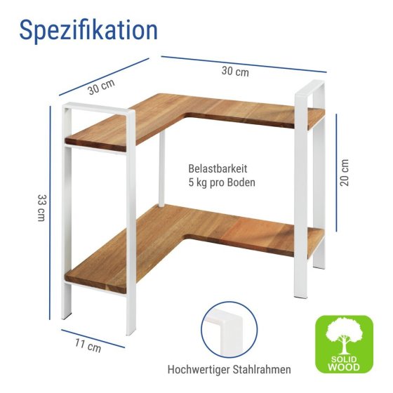 Küchen-Eckregal Mod. Louisa, 2 Etagen, 2 Etagen 
