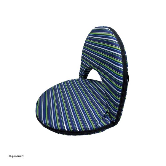 Bodensessel Rund Gestreift Blau Grün Verstellbar Indoor Outdoor bis 150 kg 