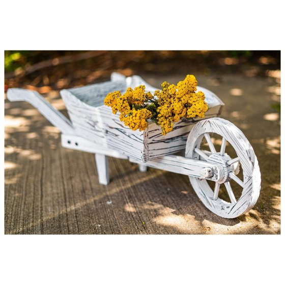 Holzschubkarre Weiß Rustikal Sommerset 