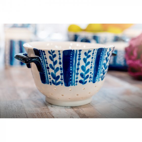 Keramik Küchensieb mit Griffen stilvolles Sieb für Obst, Gemüse und Pasta 