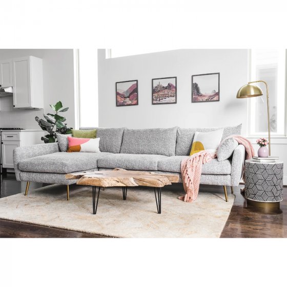 Ecksofa Antonius Webstoff Grau links 