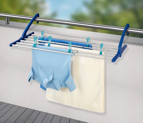 Teleskop Balkonwäschetrockner Alu, aus rostfreiem Aluminium 