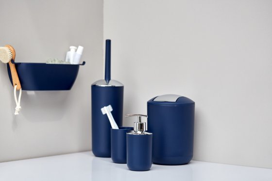 Bad-Accessoire-Set Mod. Brasil Dunkelblau 4-teilig, bruchsicher 