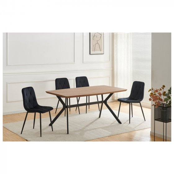 Stuhl Mesa Eco 2er-Set Velvet Schwarz