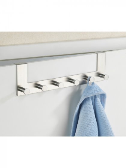 Türgarderobe Edelstahl Mod. Celano 2er Set, je 6 Haken, für Türfalzstärken bis 2 cm 
