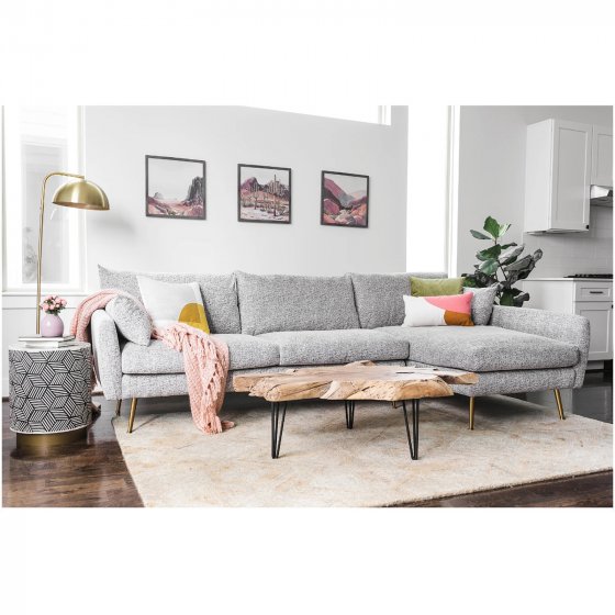 Ecksofa Antonius Webstoff Grau rechts