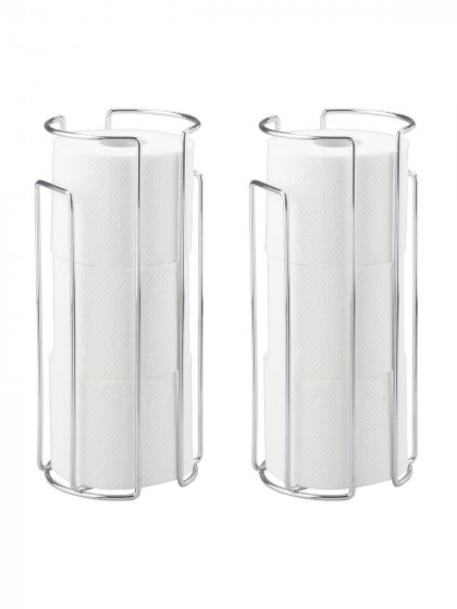 Toilettenpapier-Ersatzrollenhalter Chrom 2er Set, für 3 Rollen 
