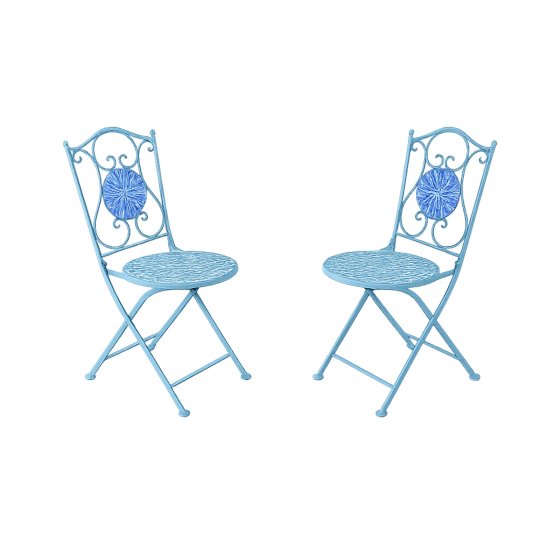 Bistro Sitzgruppe Metall weiß Tisch mit 2 Stühlen Balkon Set Gartenmöbel 