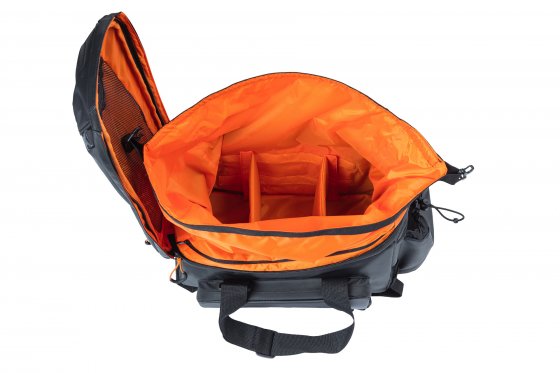 Gepäckträgertasche "Miles" XL Pro, schwarz/orange 
