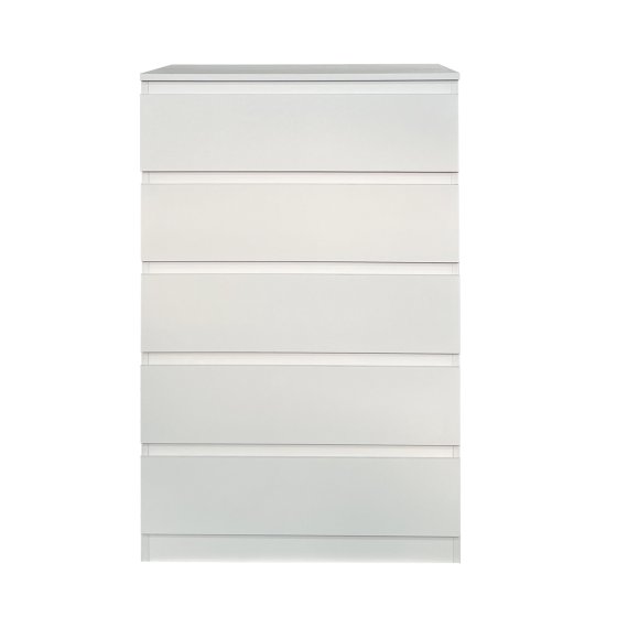 Kommode in weiß mit 5 grifflosen Schubladen Modernes Design und viel Stauraum 