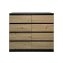 Kommode 8 grifflose Schubladen Thekla Schwarz-Artisaneiche - 7