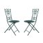 Bistro Sitzgruppe Metall weiß Tisch mit 2 Stühlen Balkon Set Gartenmöbel - 7