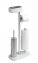 Stand WC-Garnitur mit Box Mod. Rivazza Weiß, integrierter Toilettenpapierhalter, Ersatzrollenhalter - 7