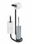 Stand WC-Garnitur Universalo Schwarz, integrierter Toilettenpapierhalter und WC-Bürstenhalter - 7