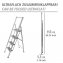 Alu-Design Klapptrittleiter 4-stufig Silber, rutschsichere XXL-Stufen - 7