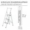 Alu-Design Klapptrittleiter 3-stufig Weiß, rutschsichere XXL-Stufen - 7