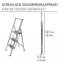 Alu-Design Klapptrittleiter 3-stufig Silber, rutschsichere XXL-Stufen - 7
