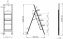 Alu-Design Klapptrittleiter 4-stufig Silber, rutschsichere XXL-Stufen - 7