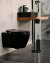 Stand WC-Garnitur Mod. Recco Schwarz, aus lackiertem Stahl - 7