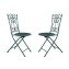 Bistro Sitzgruppe Metall weiß Tisch mit 2 Stühlen Balkon Set Gartenmöbel - 7