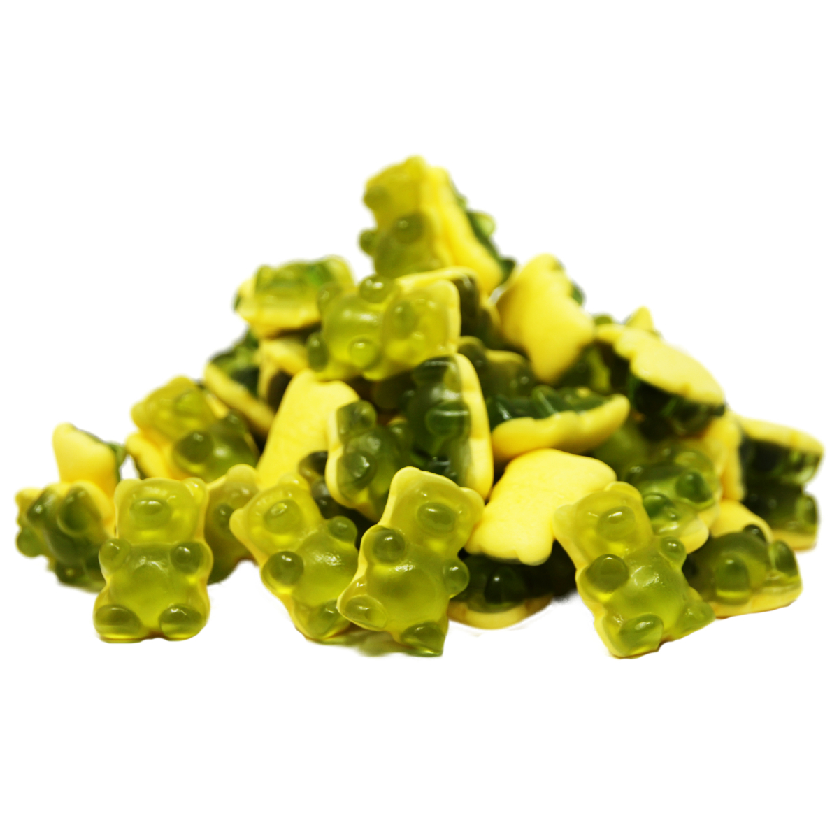 Fruchtgummi Waldmeister mit Wackelpudding und Vanillesauce...