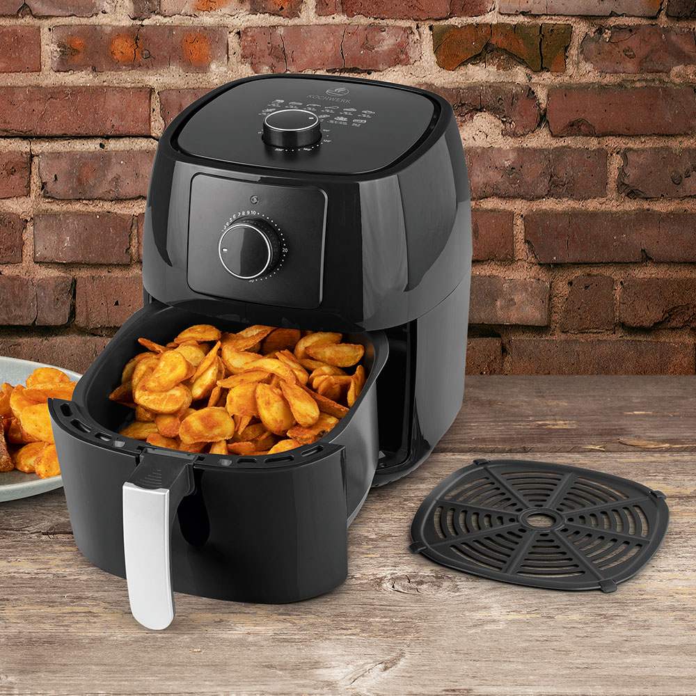 9 Liter Air Fryer 1800W Ohne Öl Aufgearbeitet La Moustache - Heißluftfritteuse XXL 9L Mit E-Book, 1700W, 10 Programme, Air Fryer Digitale 2-in Russell Hobbs Heißluftfritteuse
