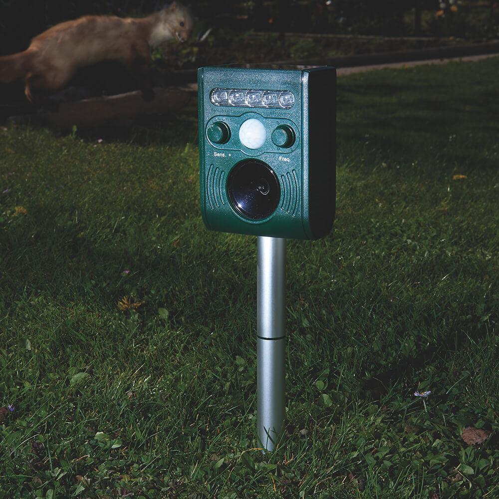 Solar Ultraschall Tiervertreiber - Tierabwehr Mit Bewegungsmelder, LED-Licht Für Garten Und Haus